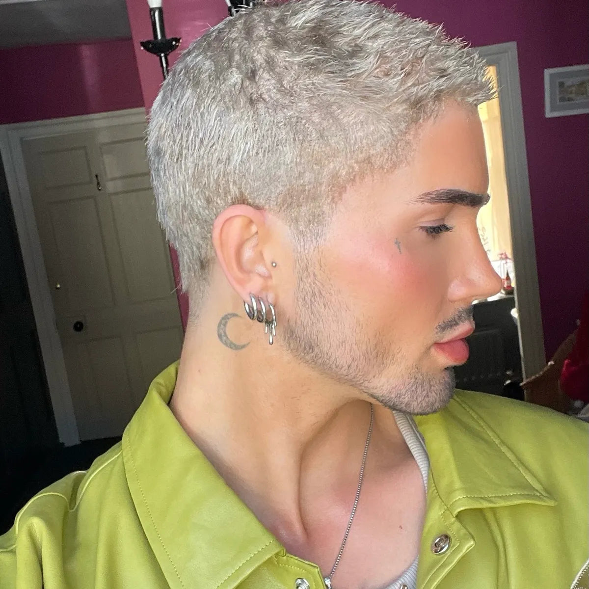 Champagne Ash Blonde Buzz Cut With Slightly Longer Top FULL LACE Wig