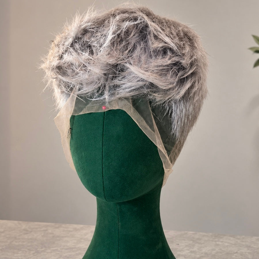 White Choppy Short Full Lace Wig
