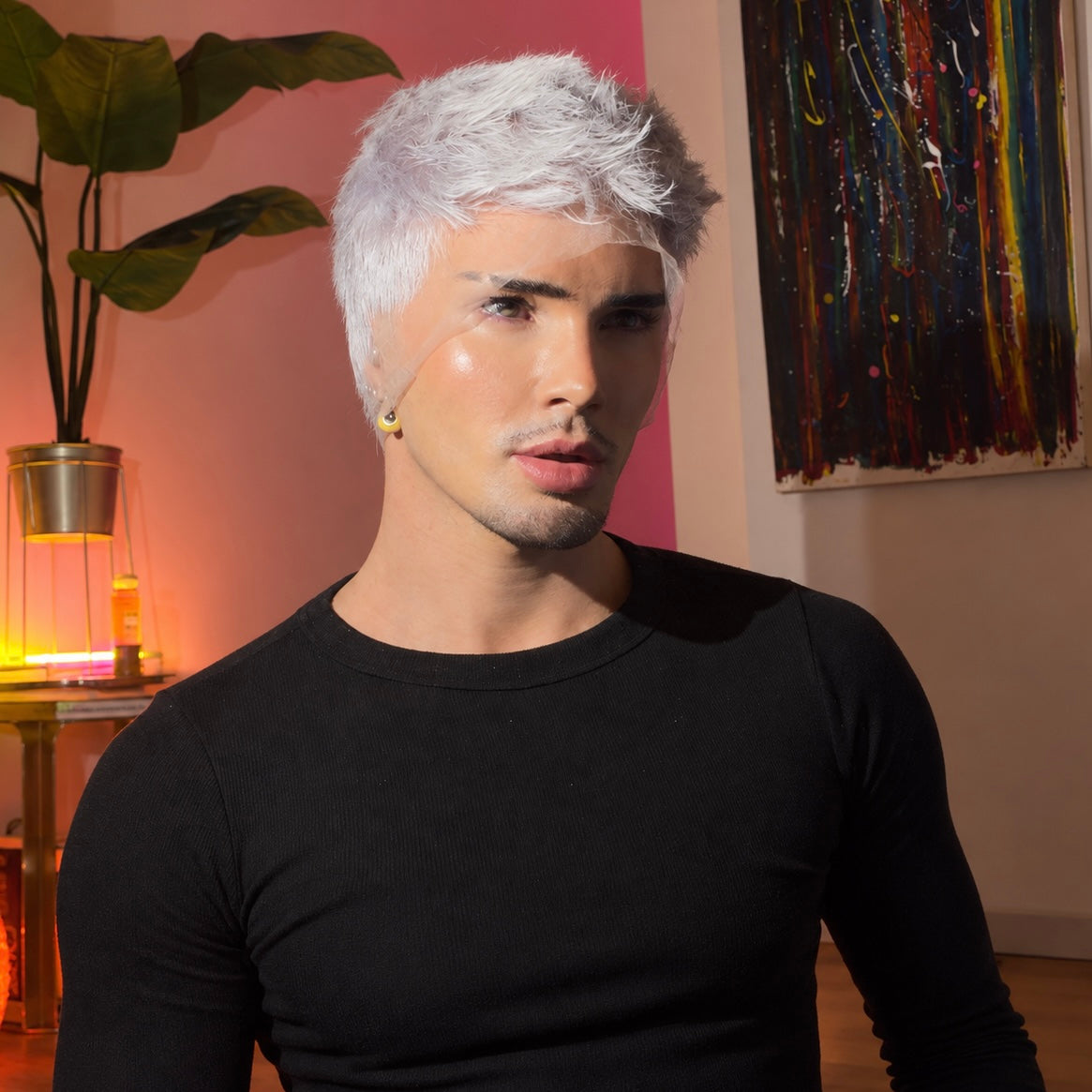 White Choppy Short Full Lace Wig