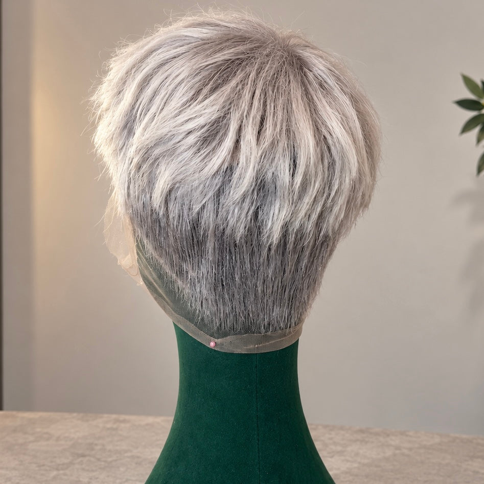 White Choppy Short Full Lace Wig