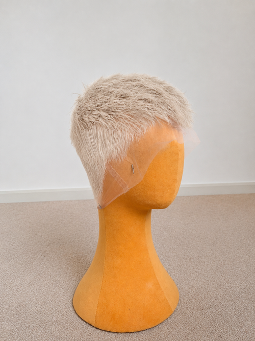 Bleached Crystal Blonde Full Lace Boy Cut Wig