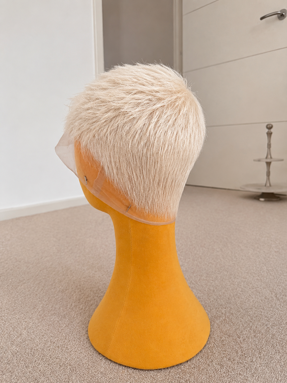 Bleached Crystal Blonde Full Lace Boy Cut Wig