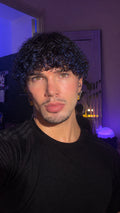 Midnight Blue Curly NO LACE Wig