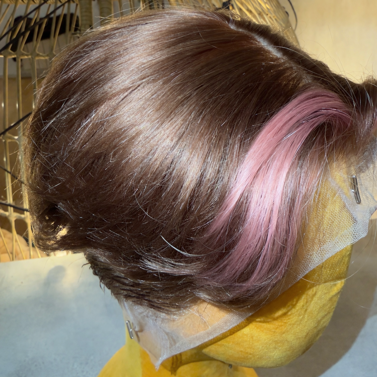 Baby Pink Macchiato 360 LACE WIG