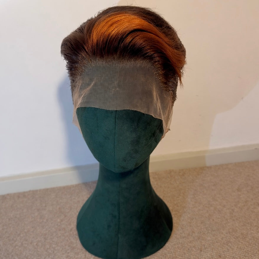 Natural Brown With Copper Flash FULL LACE WIG