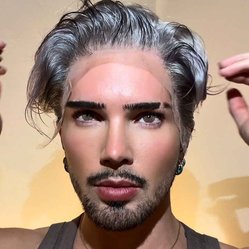 SILVER FOX Salt & Pepper - Soft Grey With 3% Charcoal Black 13x6 Lace Wig