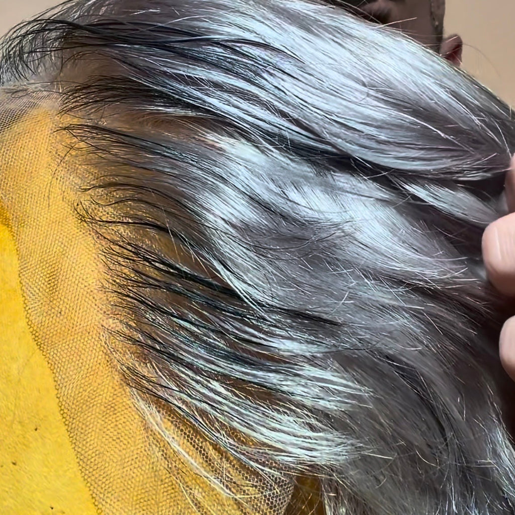 SILVER FOX Salt & Pepper - Soft Grey With 3% Charcoal Black 13x6 Lace Wig