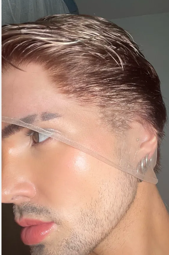 Natural Brown + Sun Kissed Highlights - Tapered Shaven Back & Sides 360 LACE WIG