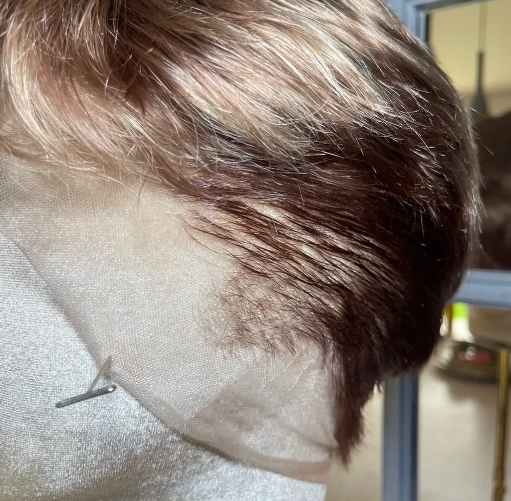 Natural Brown + Sun Kissed Highlights - Tapered Shaven Back & Sides 360 LACE WIG