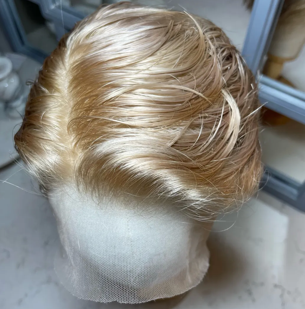 Champagne Blonde Tapered Shaven Back & Sides 360 LACE WIG