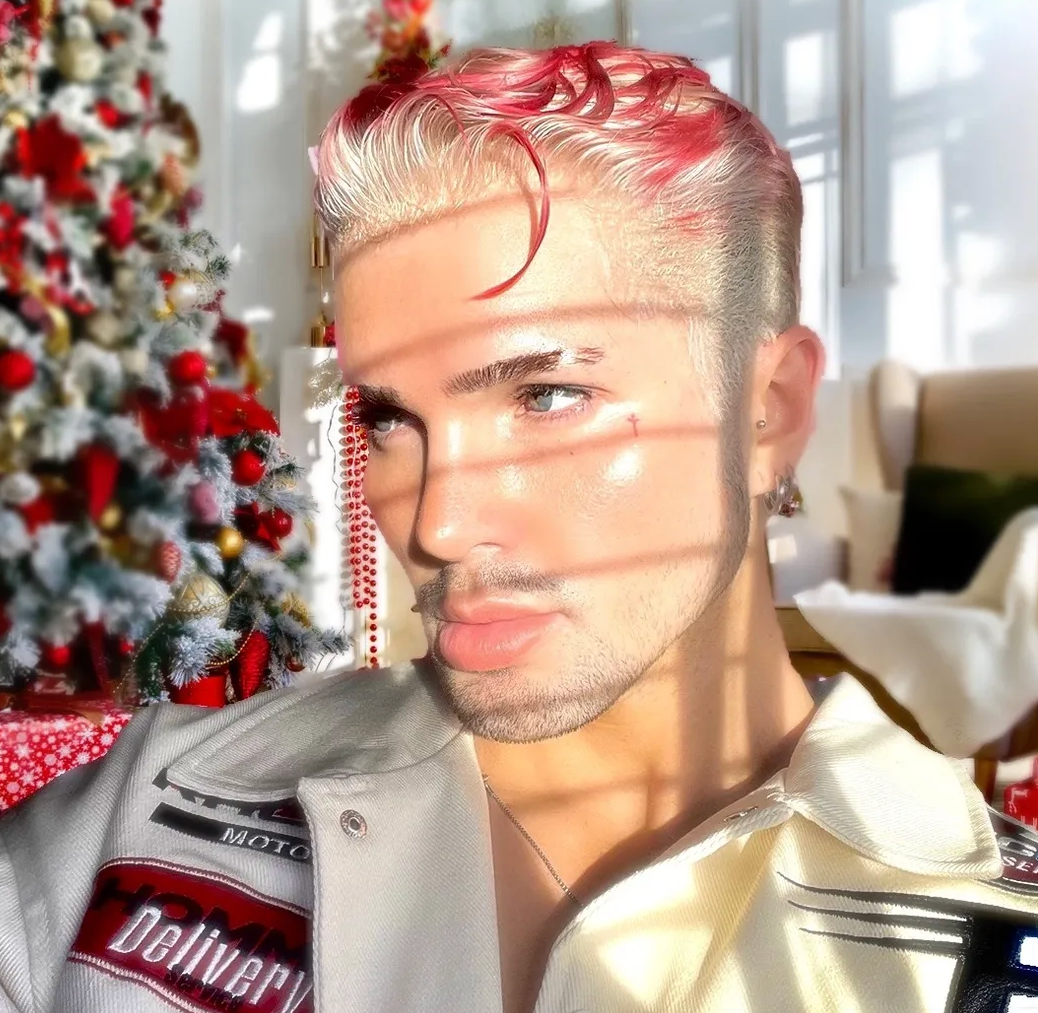 Platinum Flame (Red Tipped) Tapered Shaven back & Sides 360 LACE WIG