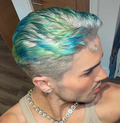 Platinum Peacock Tapered Shaven Back &amp; Sides FULL LACE WIG