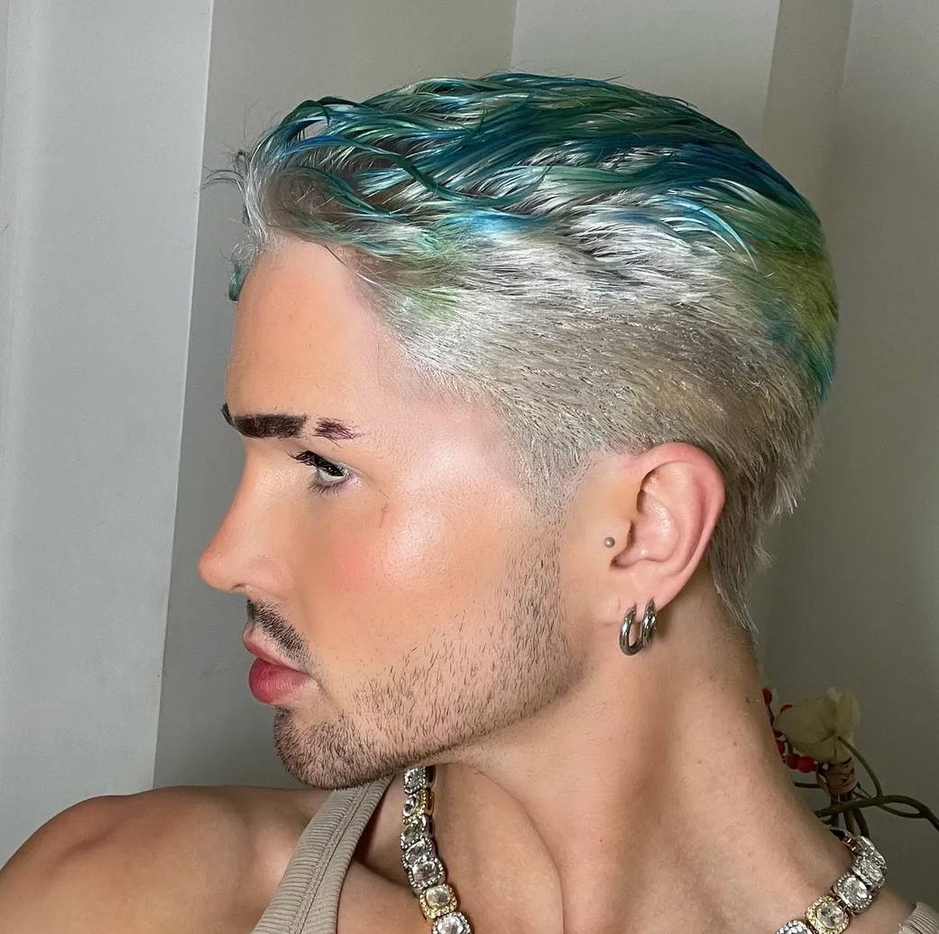Platinum Peacock Tapered Shaven Back &amp; Sides FULL LACE WIG