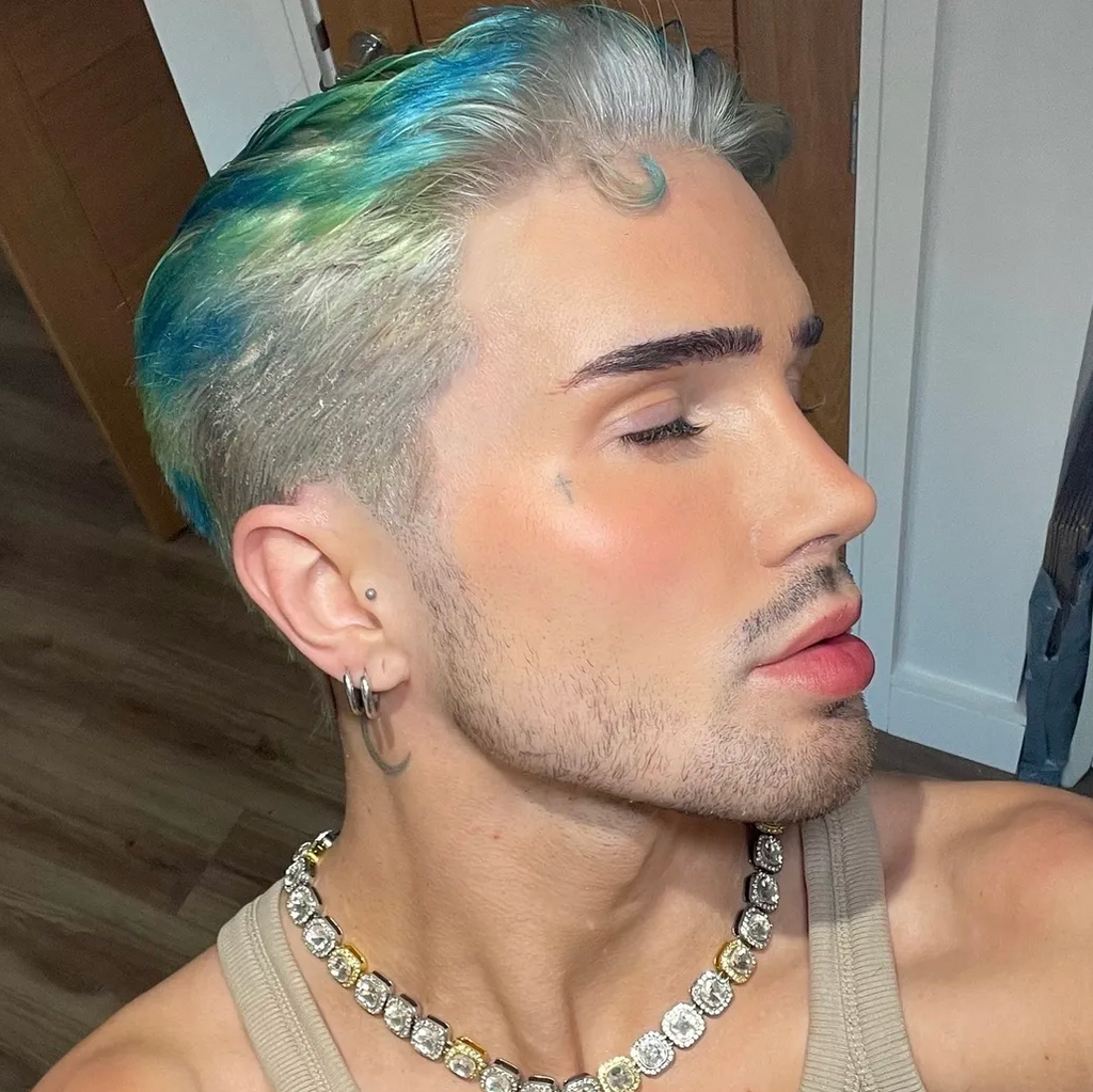 Platinum Peacock Tapered Shaven Back &amp; Sides FULL LACE WIG