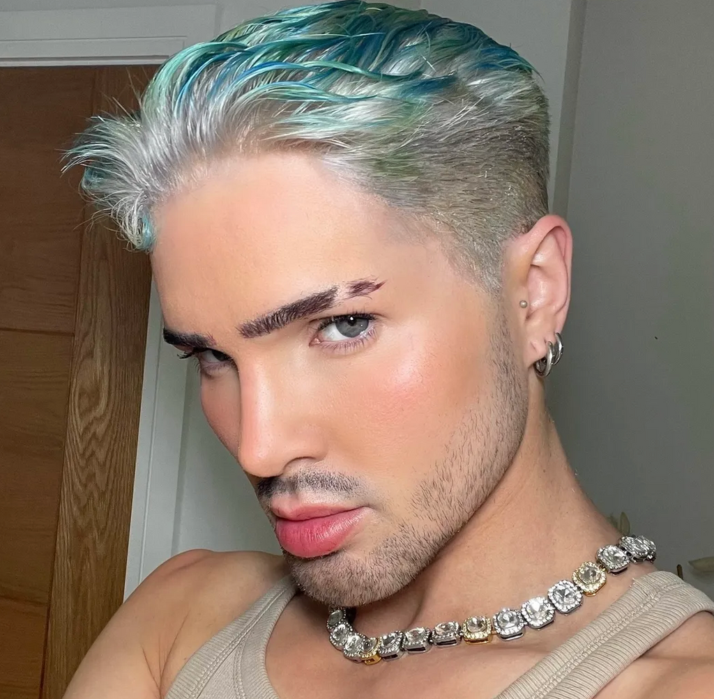 Platinum Peacock Tapered Shaven Back &amp; Sides FULL LACE WIG
