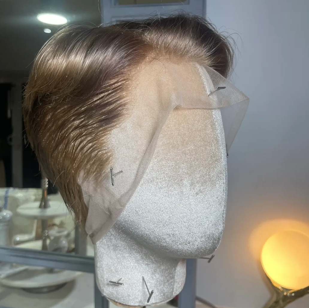 Fair Mousey Brown Tapered Shaven Back & Sides 360 LACE WIG