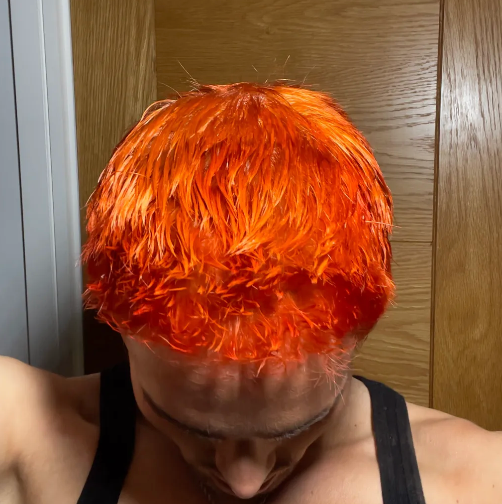 Traffic Cone Orange Short Cut FULL LACE WIG
