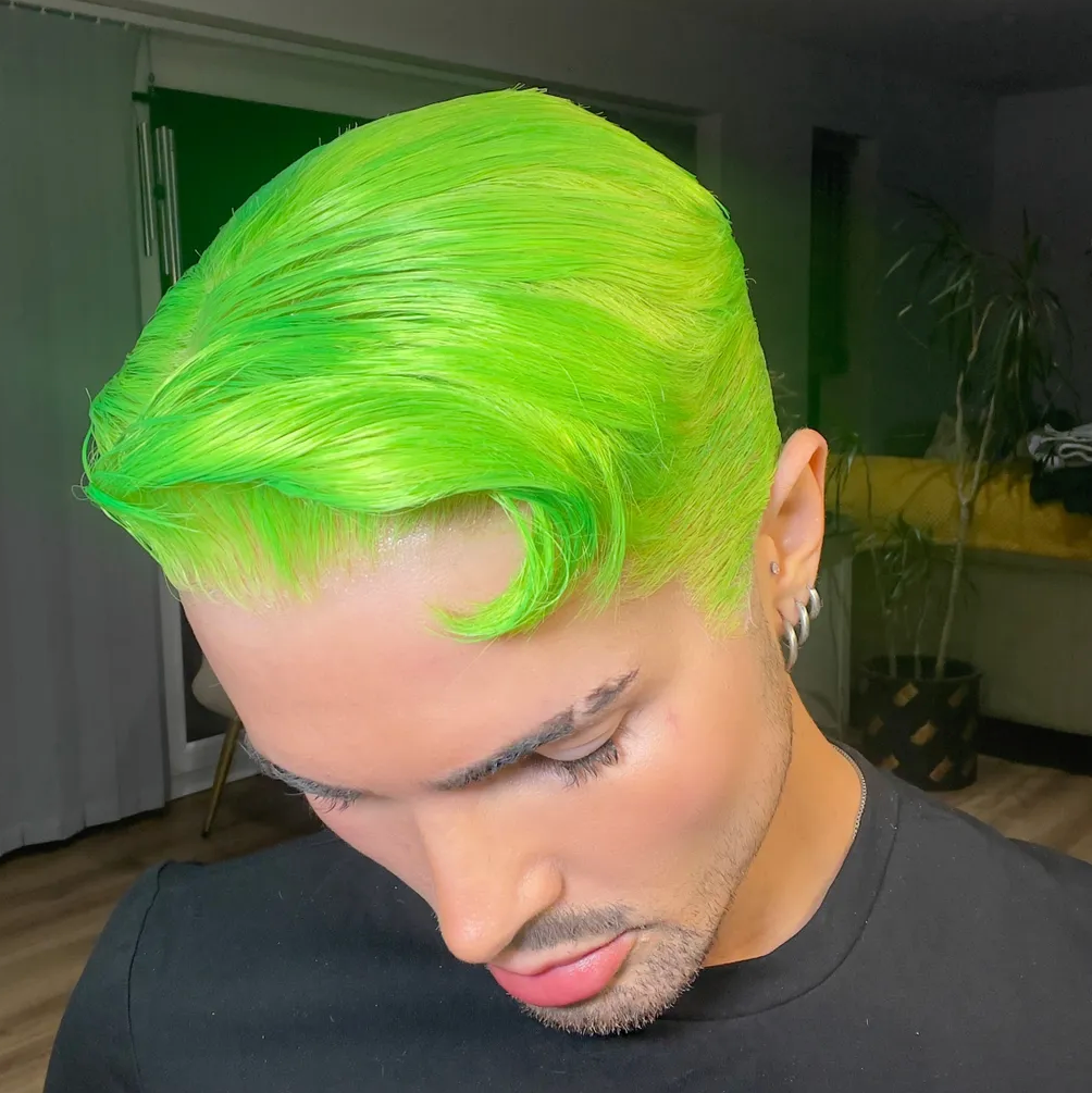Highlighter Pen Green 360 Lace Wig With Tapered Sides & Longer Top