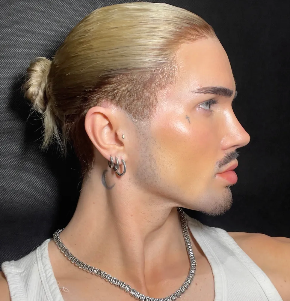 Undercut Long 10 Inch Ash Blonde With Golden Brown Root FULL LACE WIG