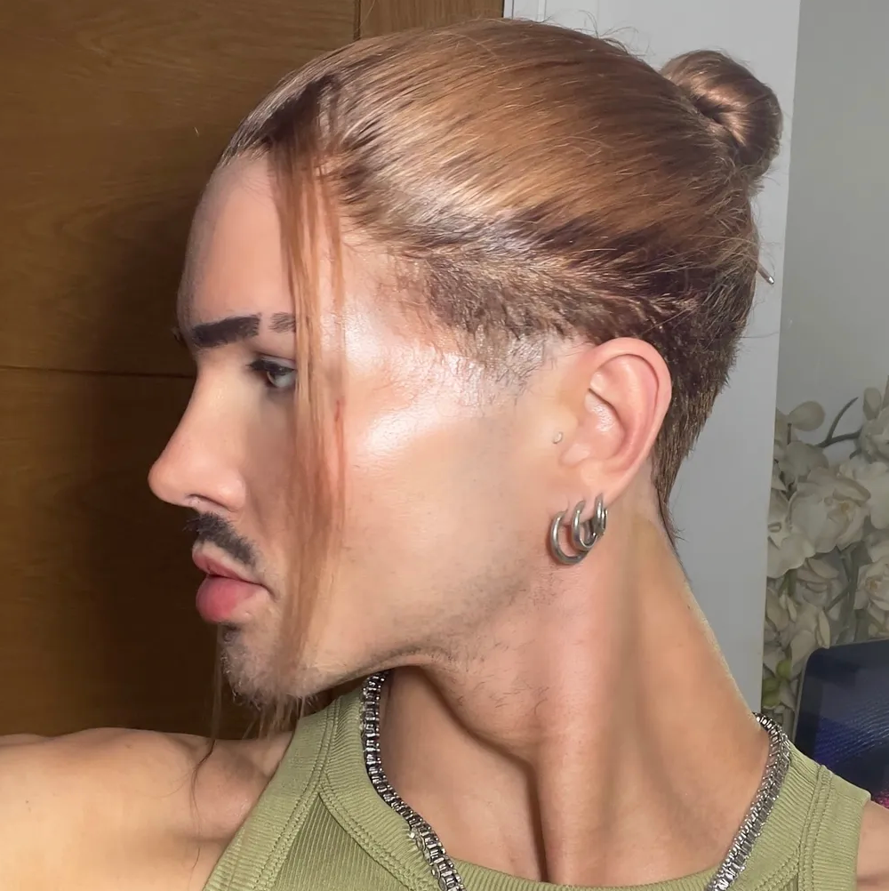 Undercut Long 12 Inch Copper Honey With Medium Brown Root FULL LACE WIG