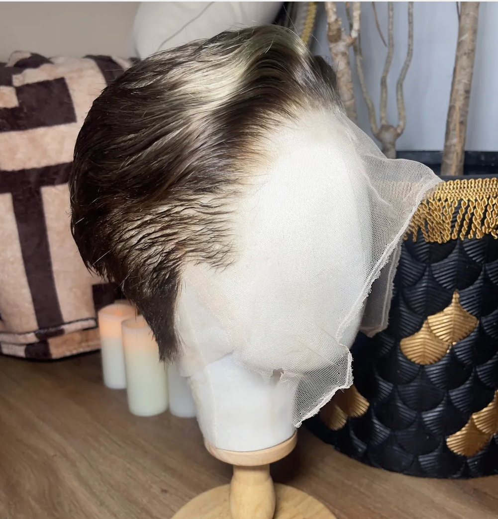 Soft Medium Brown With Tone & Blonde Front Highlights FULL LACE WIG