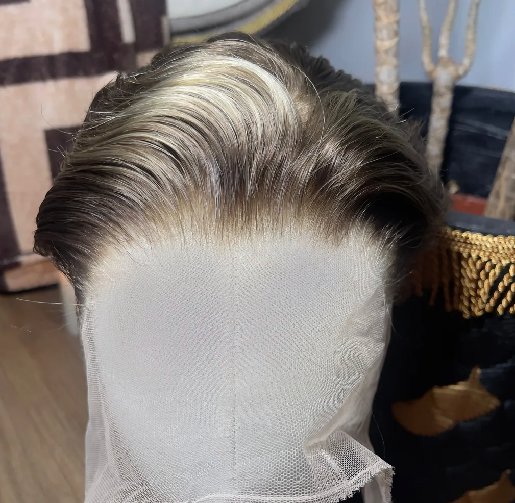 Soft Medium Brown With Tone & Blonde Front Highlights FULL LACE WIG