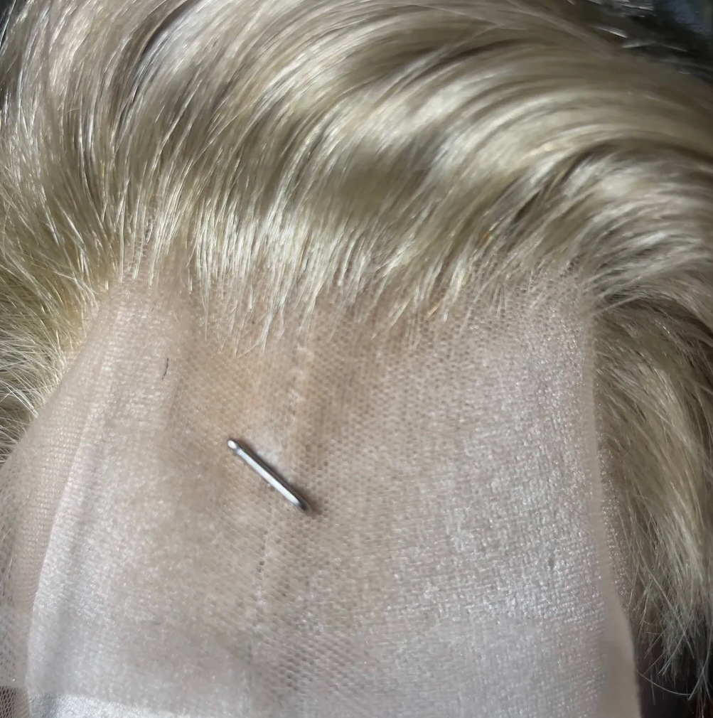 Frosted Blonde Natural Men’s Cut, Tapered Back & Sides FULL LACE WIG