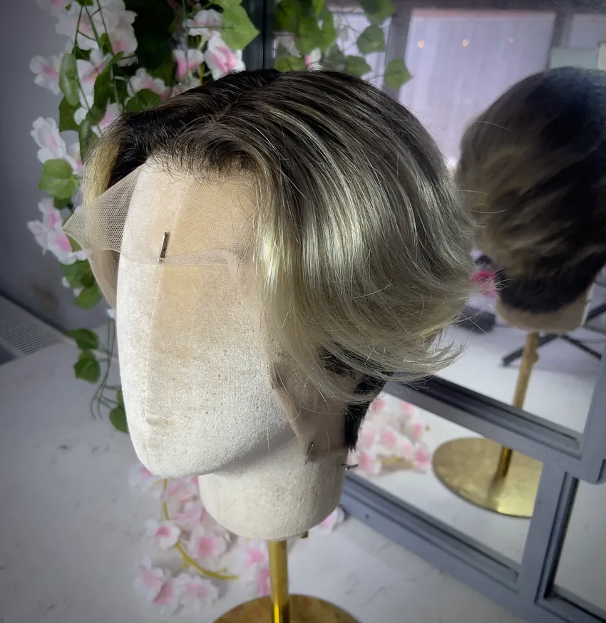 Prince Charming Hair 360 Lace - Medium/ Dark Brown Roots, Cool Blonde Lengths