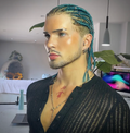 JEWELLED OUT BRAIDS - Blue With Roots FULL UNDERCUT LACE WIG