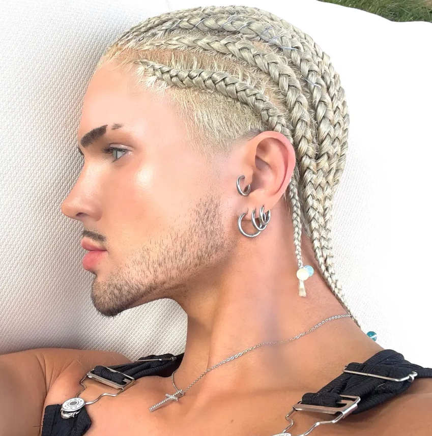Iced Blonde 12 Braid ( NO BEADS ) FULL LACE WIG