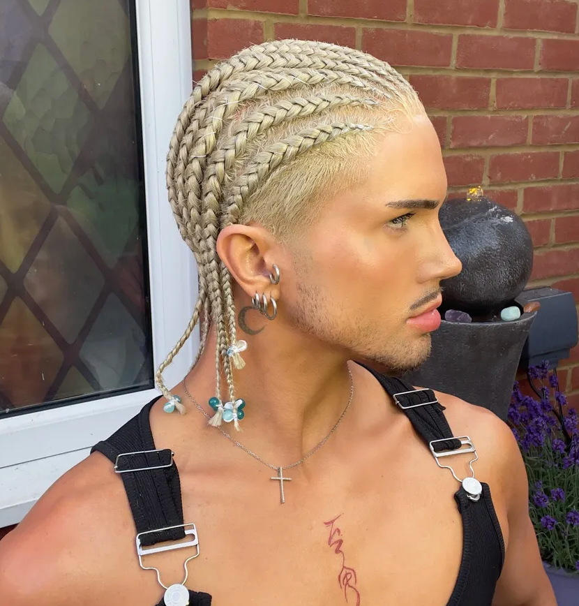 Iced Blonde 12 Braid ( NO BEADS ) FULL LACE WIG