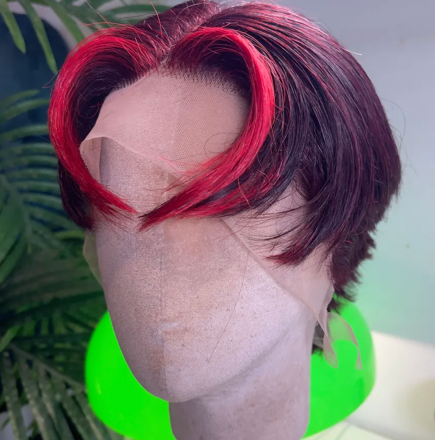 Pillarbox Red & Deep Wine 360 HD Lace Wig