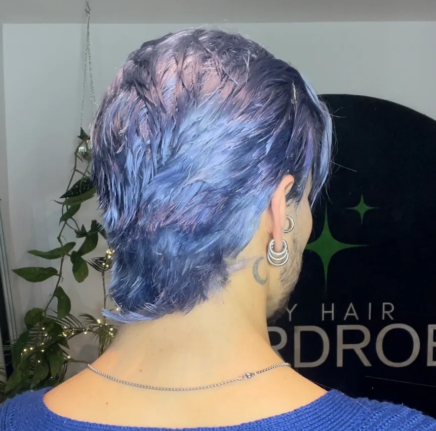 Denim Blue - Bang/Mullet Ish Style 360 LACE WIG