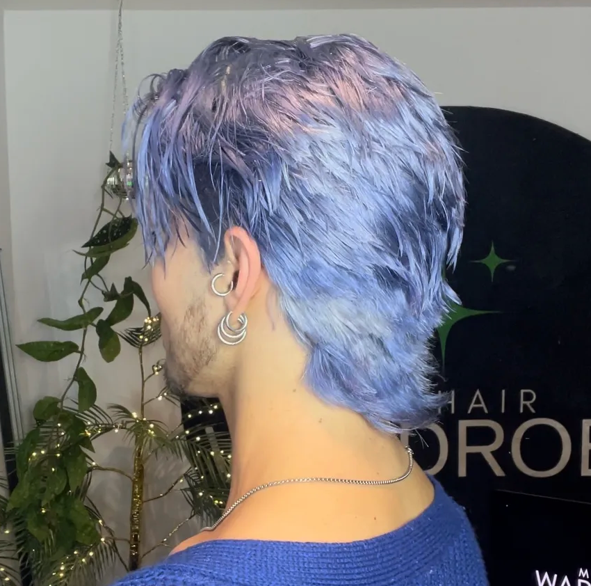 Denim Blue - Bang/Mullet Ish Style 360 LACE WIG