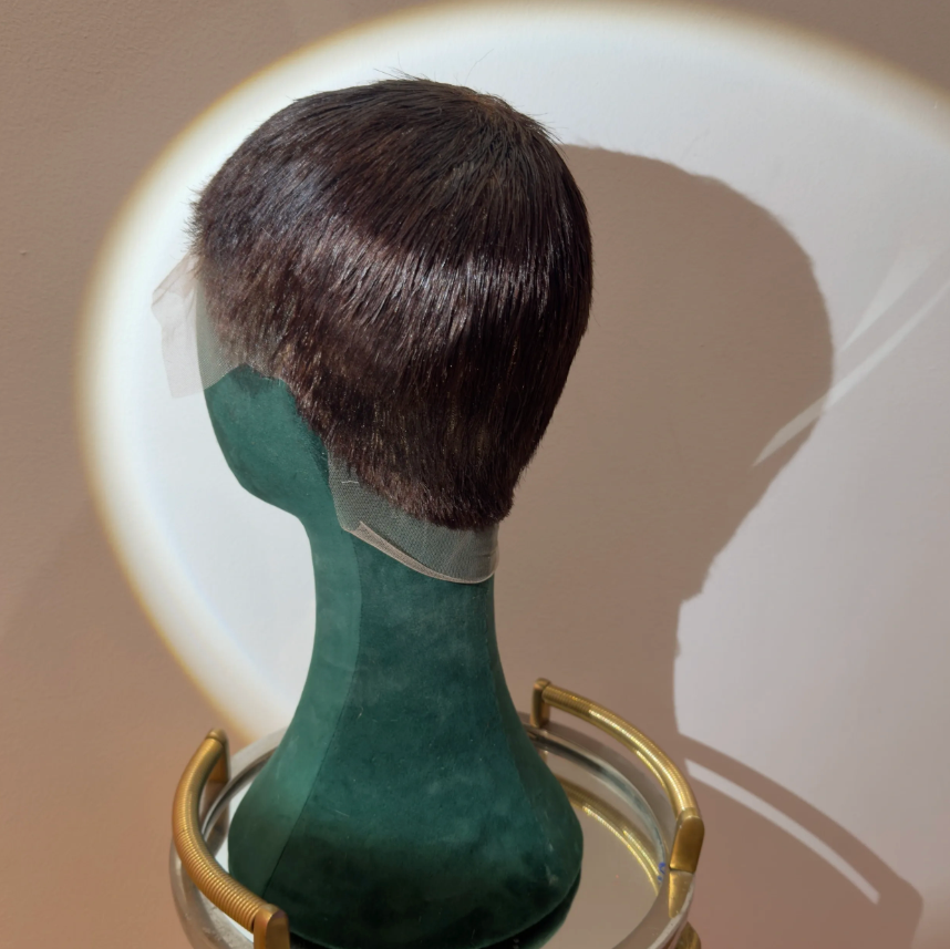 Dark Golden Brown Full Lace Buzz Cut