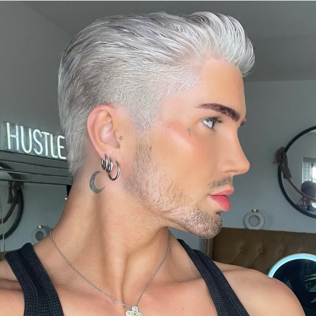 Platinum Ash Blonde Tapered Shaven Back & Sides 360 LACE WIG