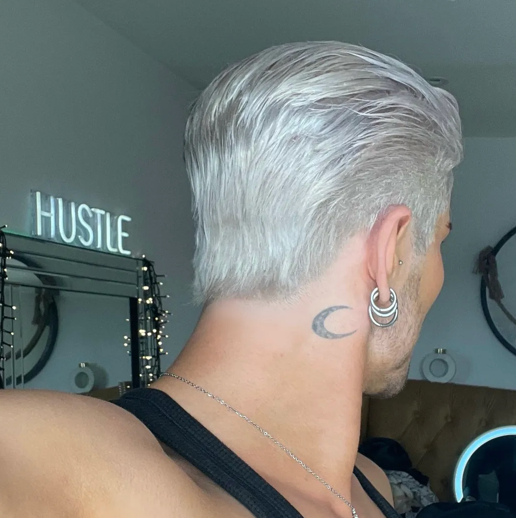 Platinum Ash Blonde Tapered Shaven Back & Sides 360 LACE WIG